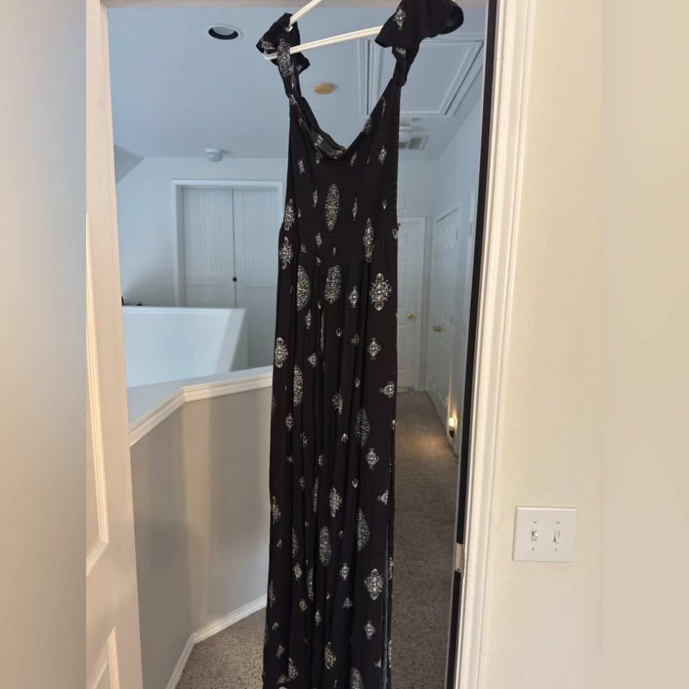 Black and White Patterned Maxi Dress
